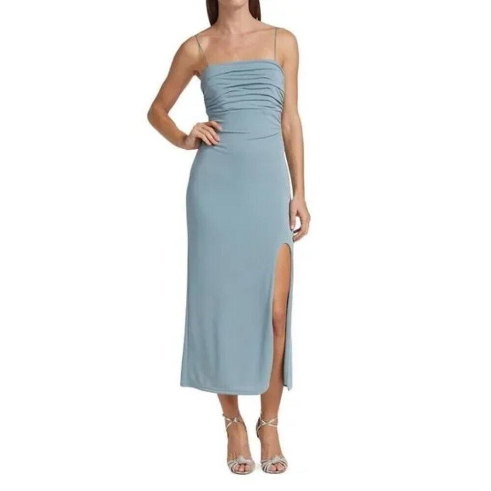 Cinq à Sept Mariah Cutout Back Slip Light Blue Midi Dress size 8